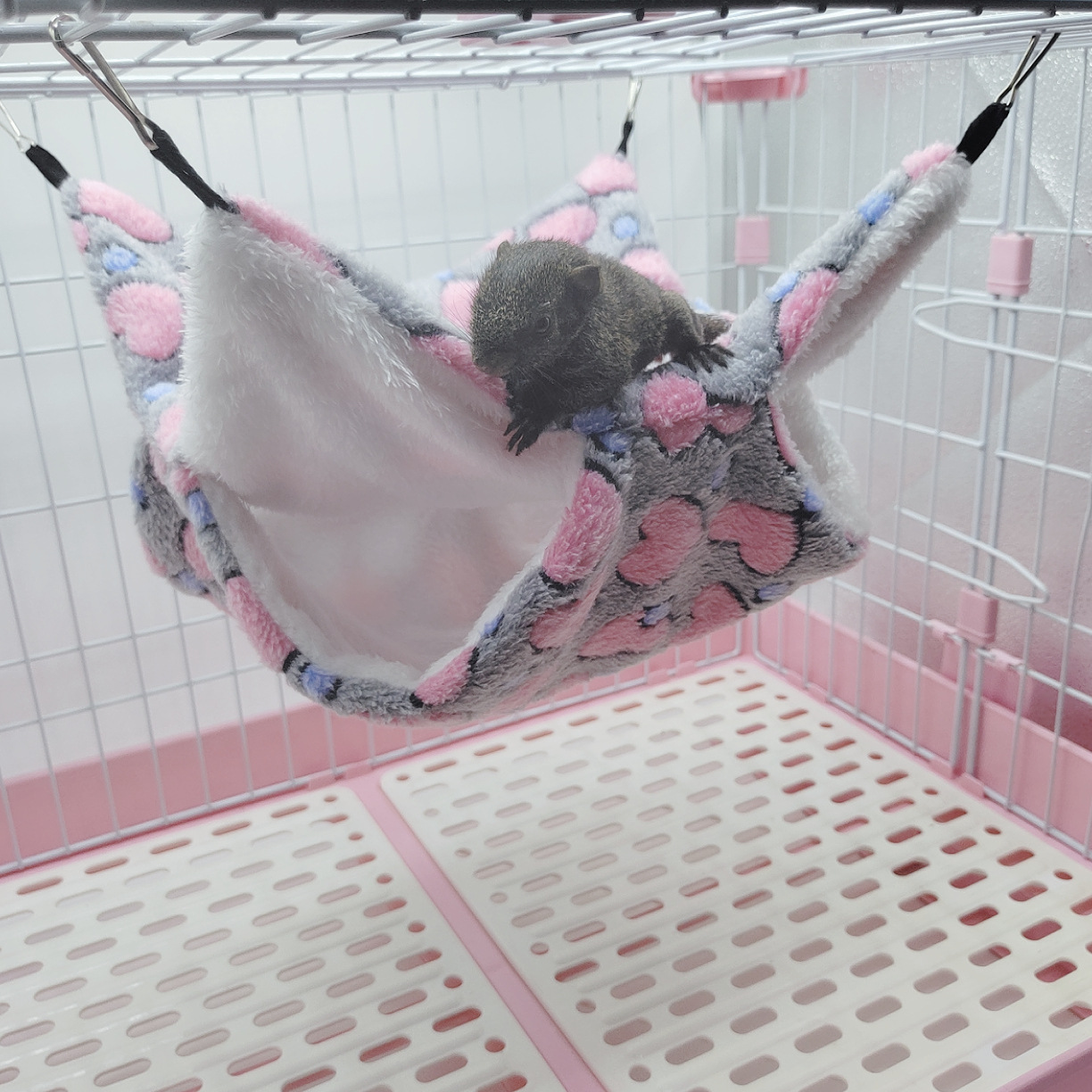 蜜袋鼯保暖双层夹层吊床小宠吊床悬挂式松鼠睡袋宠物用品仓鼠吊床详情11