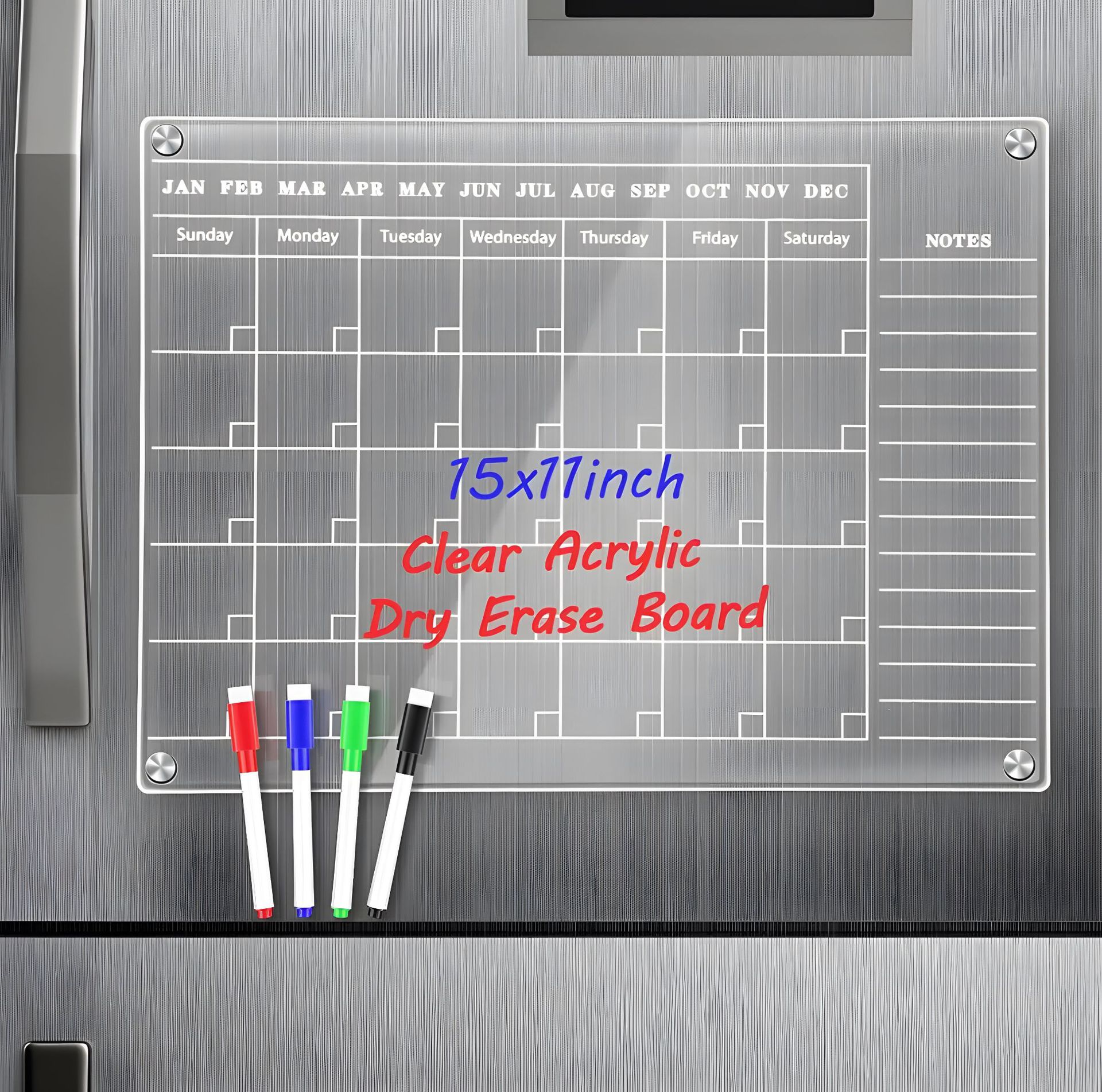 热销亚克力日历板周历月历透明强磁干擦板写字板磁性贴冰箱贴详情5