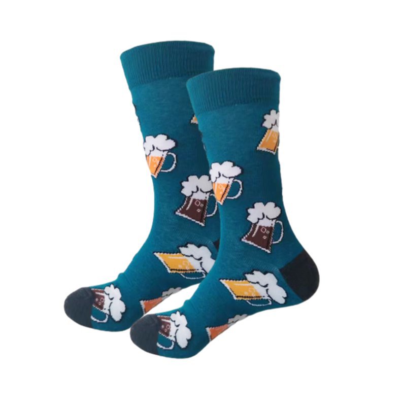 四季女棉彩虹香烟小马猫咪仙人掌酒吧潮流男中筒流行潮袜男袜袜子详情23