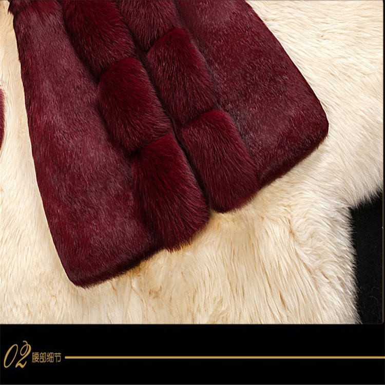 Wholesale of mid-length Haining new large-sized fox fur collar coats imitating rabbit fur for women in 2021 pic 9