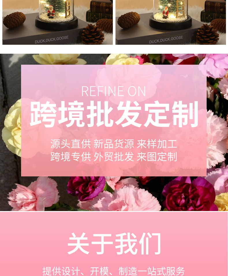 跨境新款圣诞树玻璃罩发光家用圣诞节桌面摆件小夜灯创意礼品批发详情10