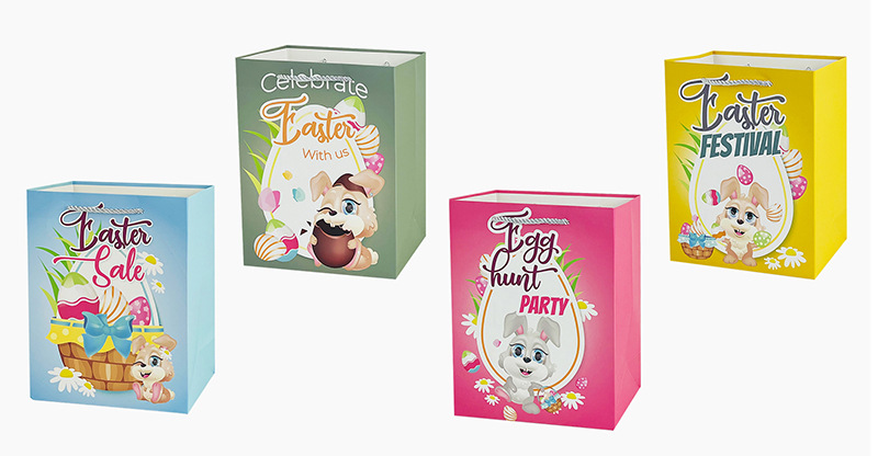 Wholesale of new Easter packaging bags, little rabbit cartoon gift bags, handbags and paper bags pic 1
