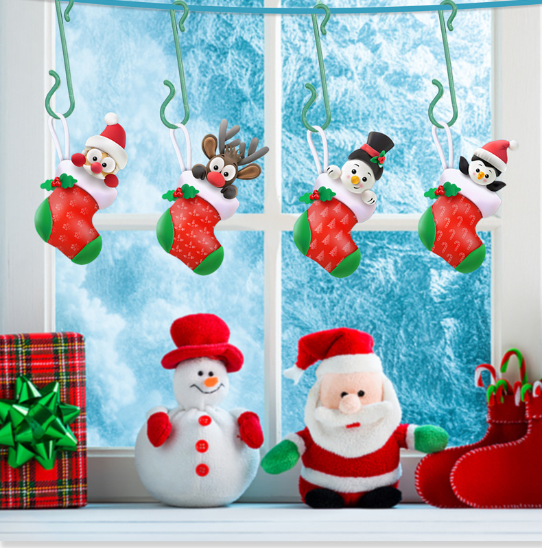 外贸新品 圣诞小钩子塑料挂钩扣S型音符挂钩圣诞节日用品挂件工具详情1