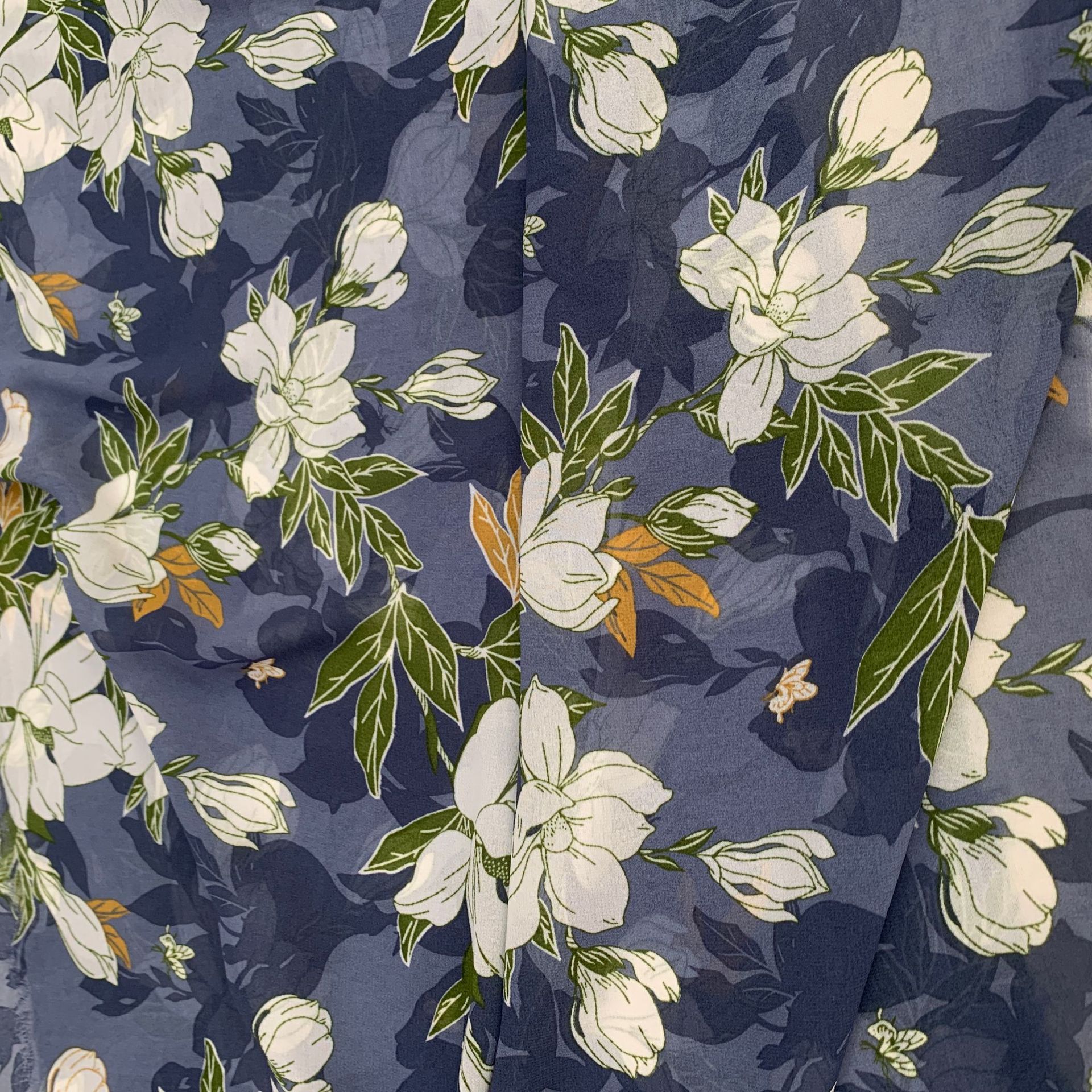 Custom-made pearl chiffon sun protection shawl fabric, polyester woven printed chiffon dress fabric pic 8