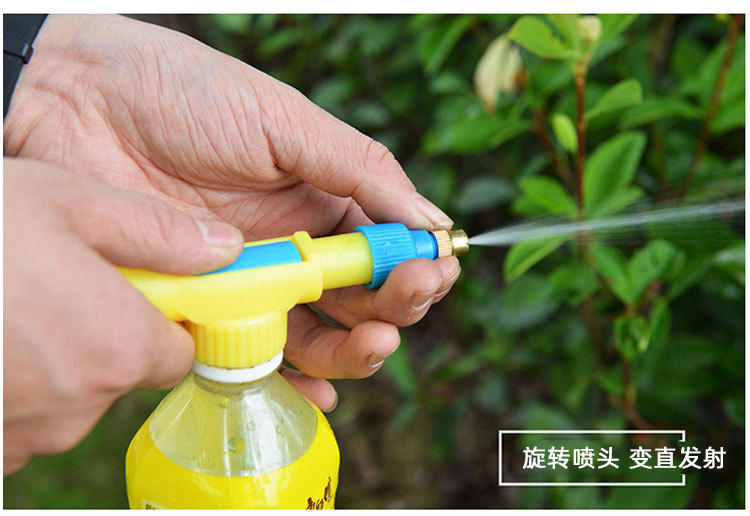 饮料瓶可乐瓶铁杆喷头喷雾器喷枪浇花手动喷水壶压力喷壶园艺浇花详情4