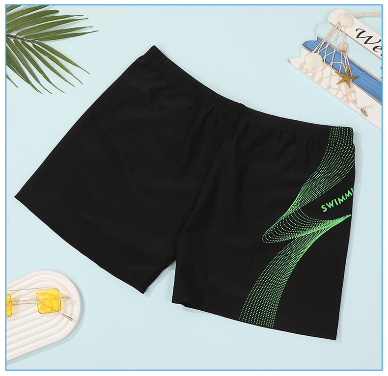 新款男士泳裤成人平角胶印沙滩裤泳池短裤男条纹游泳裤宽松舒适详情25