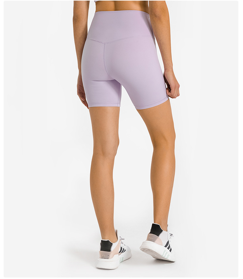 New nude-feel, no-embarrassment line solid color yoga shorts, double-sided brushed tight elastic sports and fitness three-inch pants for women pic 74