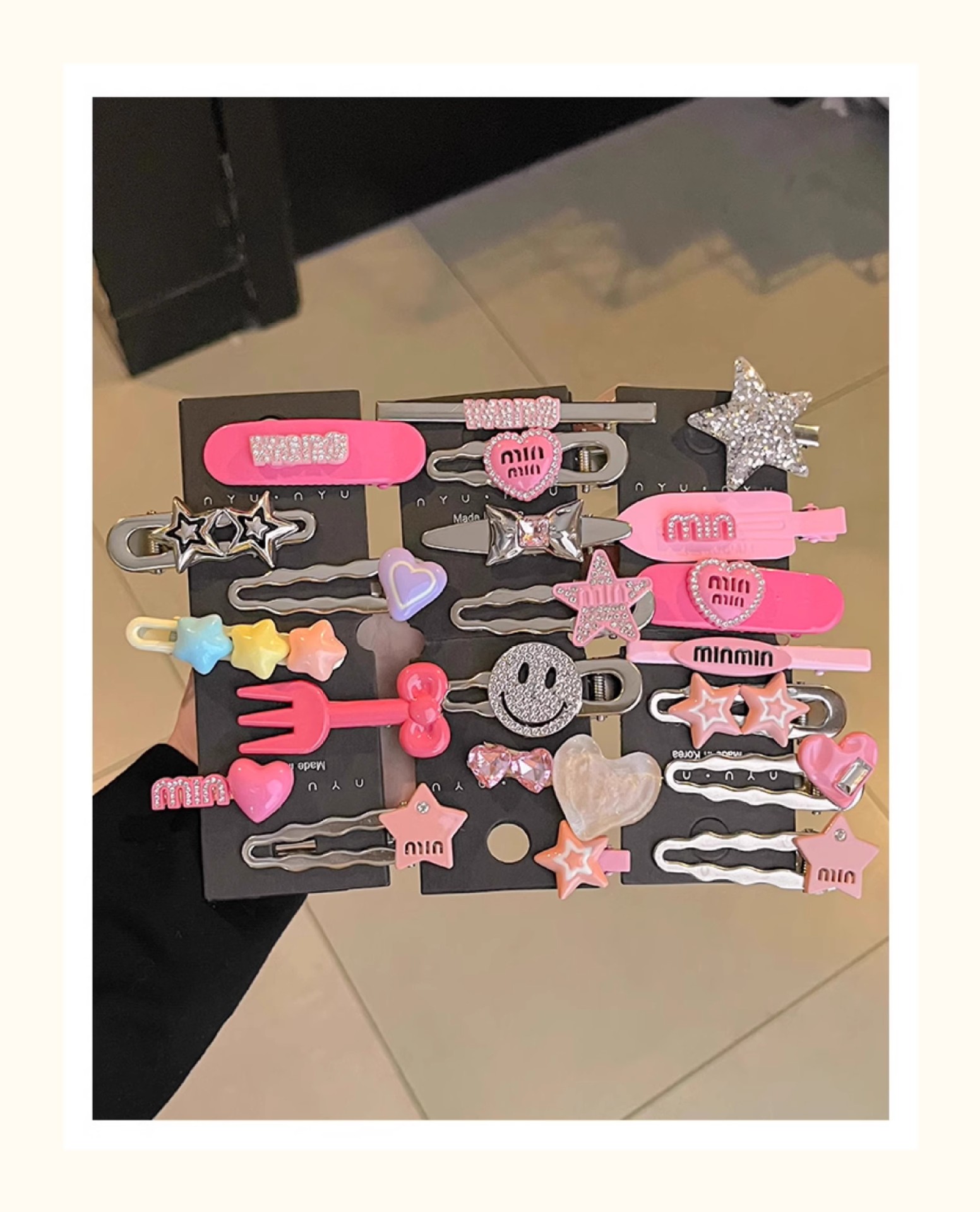 甜酷辣妹y2k星星发夹女ins轻奢侧边夹鸭嘴夹简约百搭碎发发卡头饰详情38