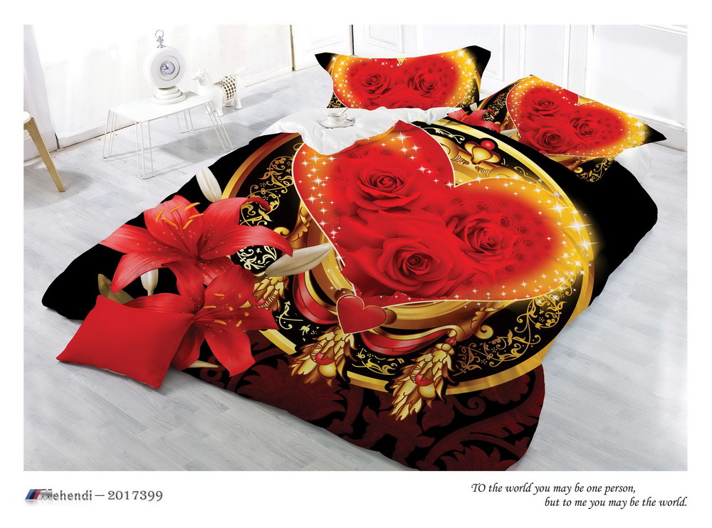 Wholesale of 3D four-piece sets of printed bedding for export with active brushed large patterns pic 22