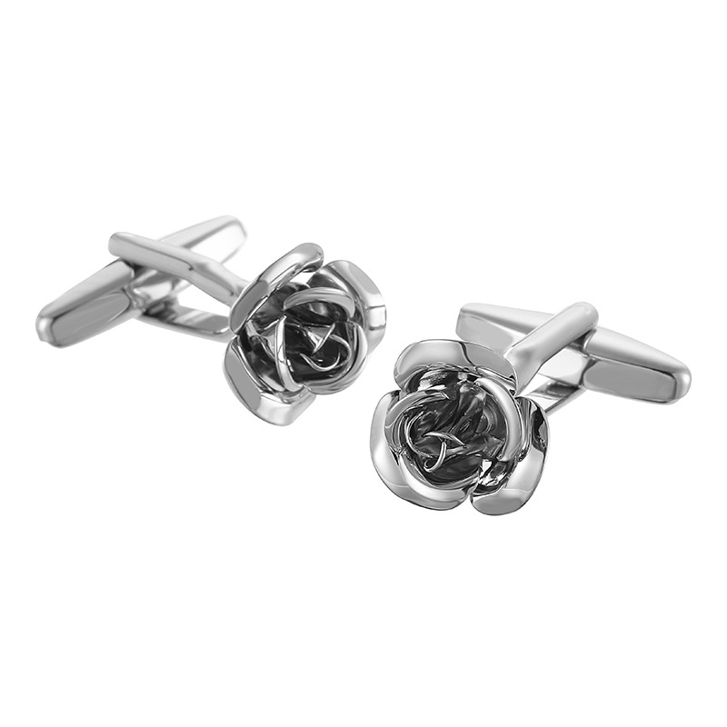 帧萌袖扣高品质纯铜玫瑰花四叶草积木纽扣商务男法式衬衫袖扣袖钉详情7