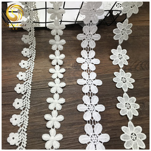 水溶3d手工花边条码牛奶丝蕾丝立体花边DIY镂空三层刺绣 花边辅料详情5