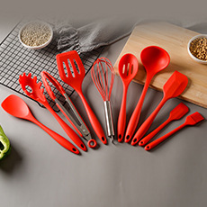 新款硅胶木柄厨具12件套装烹饪煎铲勺密更汤勺刮刀油刷粉抓打蛋器详情8