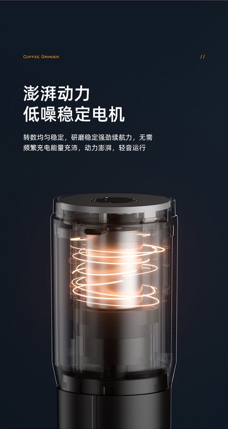 新品手摇咖啡机轻奢便携式研磨机可调节电动研磨器咖啡豆研磨跨境详情7