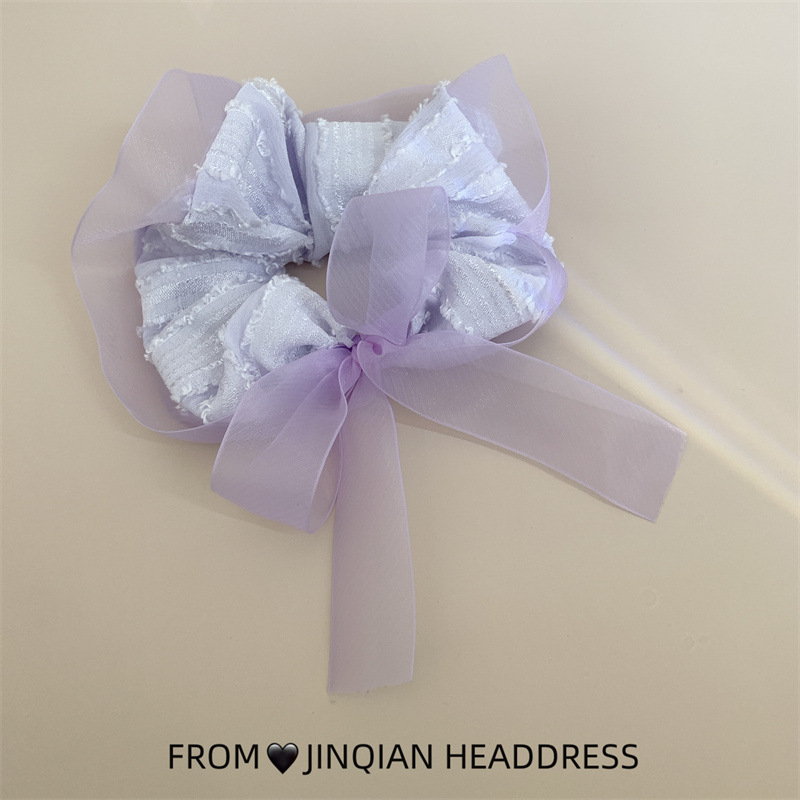 国潮系列甜美欧根纱飘带大肠发圈美少女儿童宝宝发绳可爱蝴蝶结发饰肥肠圈详情8