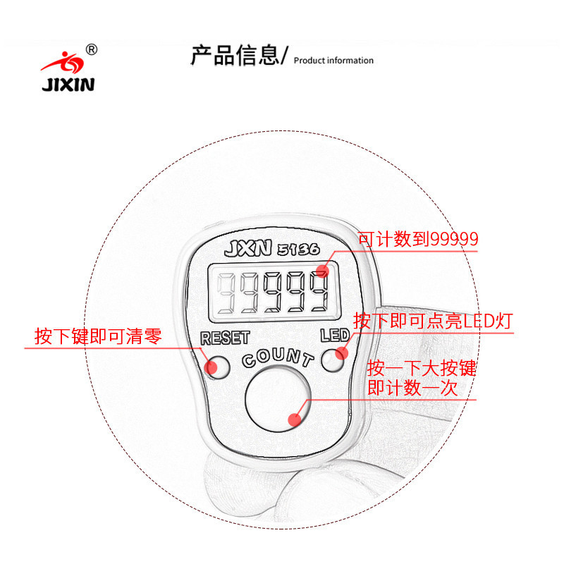 LED luminous ring direct sales, manual counter available in multiple colors, electronic manual counting pic 3