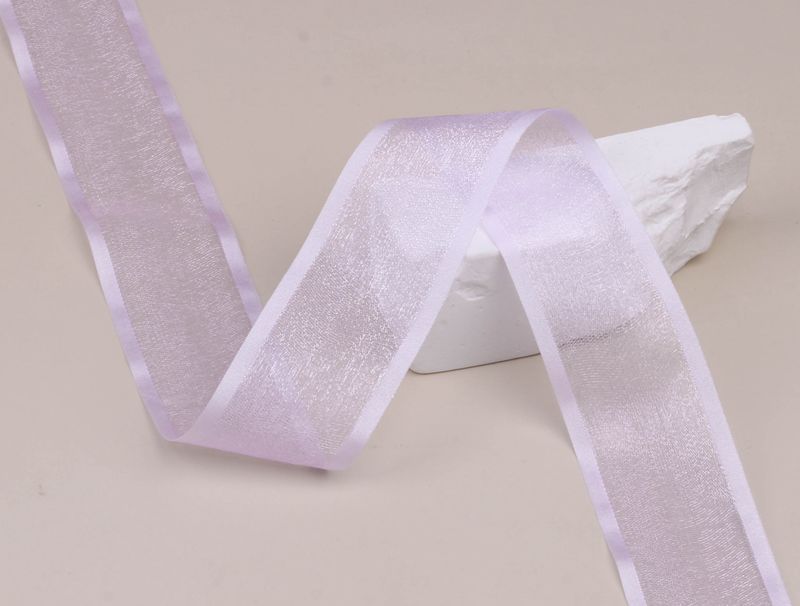 Double-layer thick-edged solid color glossy snow gauze ribbon bow hair accessory clothing Wedding cake gift box packaging sheer gauze ribbon pic 17
