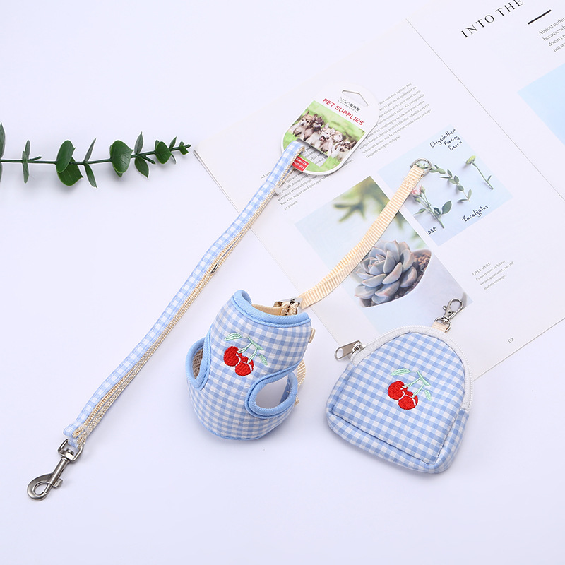 Pet cats and dogs, fruit lace-up, belly band, chest and back anti-escape, breathable and adjustable vest type leash, cross-border pic 6