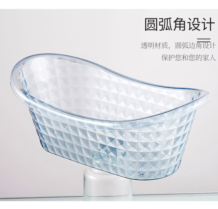 Plastic storage baskets, bathroom, cosmetics storage baskets, kitchen tabletop, transparent bathtub storage boxes pic 5
