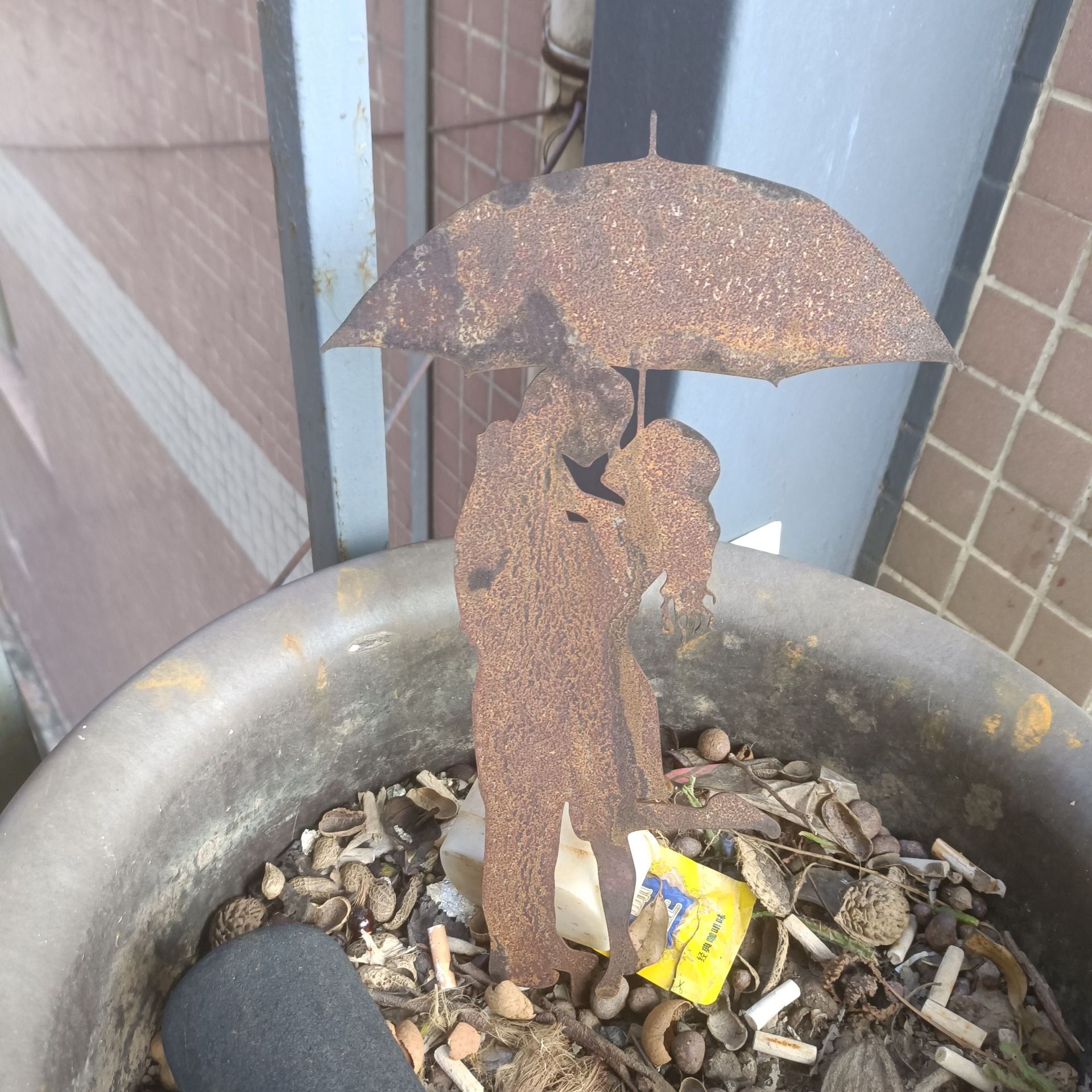 跨境新款创意生锈动物剪影立体庭院地插装饰花园摆件户外插件雕塑详情10