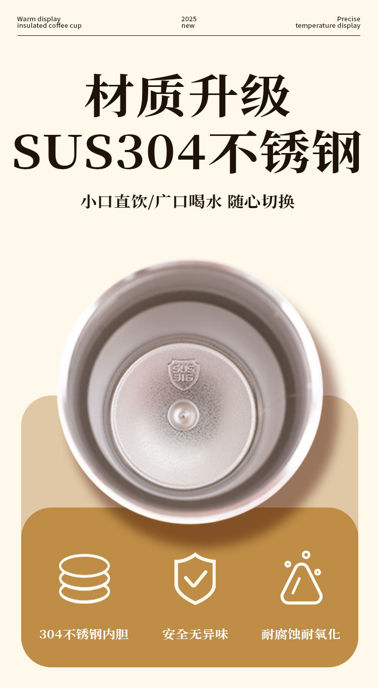 智能显温316不锈钢保温杯提绳便携户外礼品杯随行双层真空咖啡杯详情8