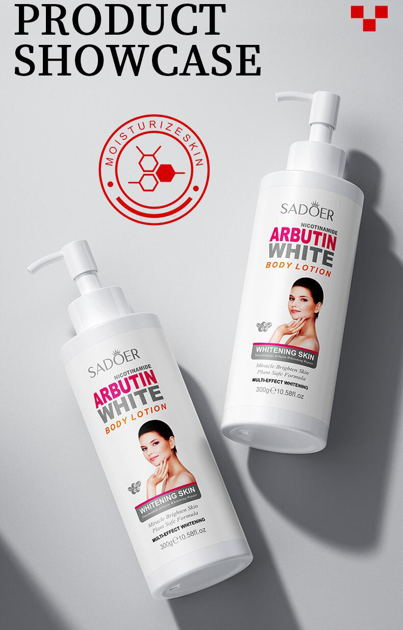 全英文身体乳SADOER烟酰胺熊果苷提亮肤色保湿乳跨境外贸详情10