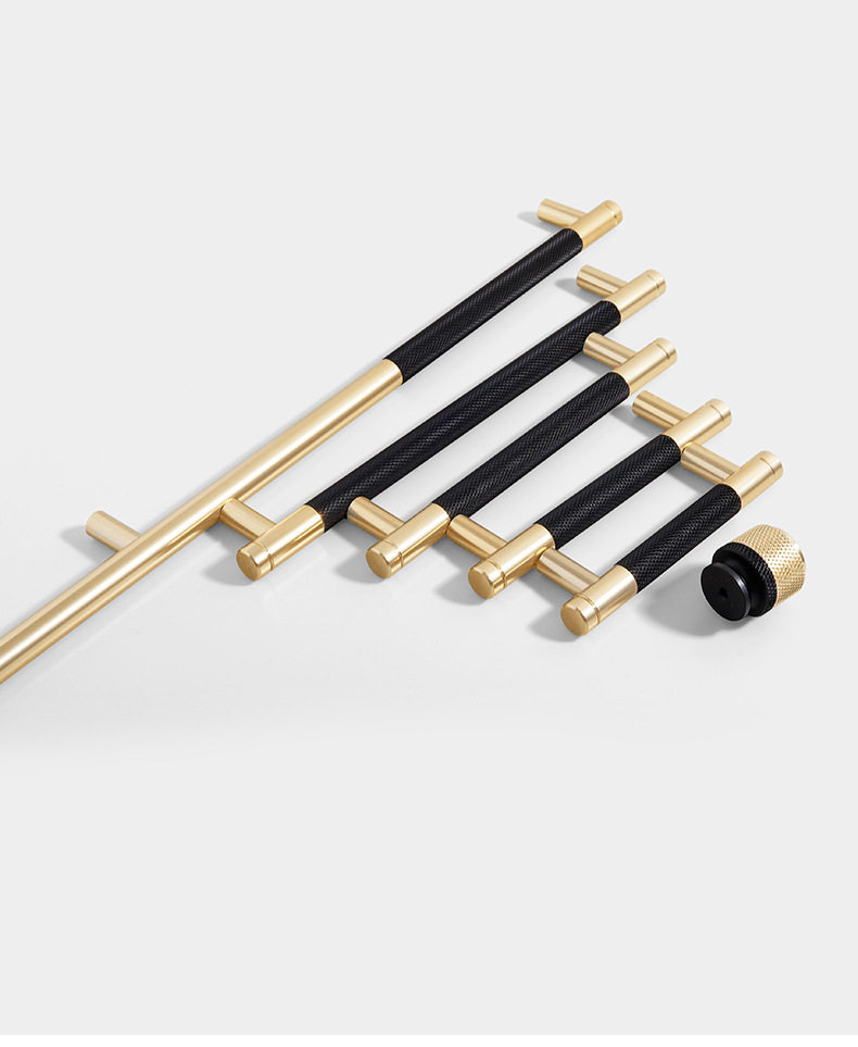 滚花拉手网纹铝型材厨衣柜金黑防滑简约鞋柜拼接双色圆棒家具把手详情16