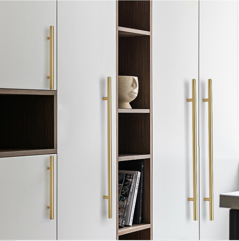 厂家批发轻奢哑黑金色抽屉橱柜衣柜门拉手柜门铝合金简约门把手详情18