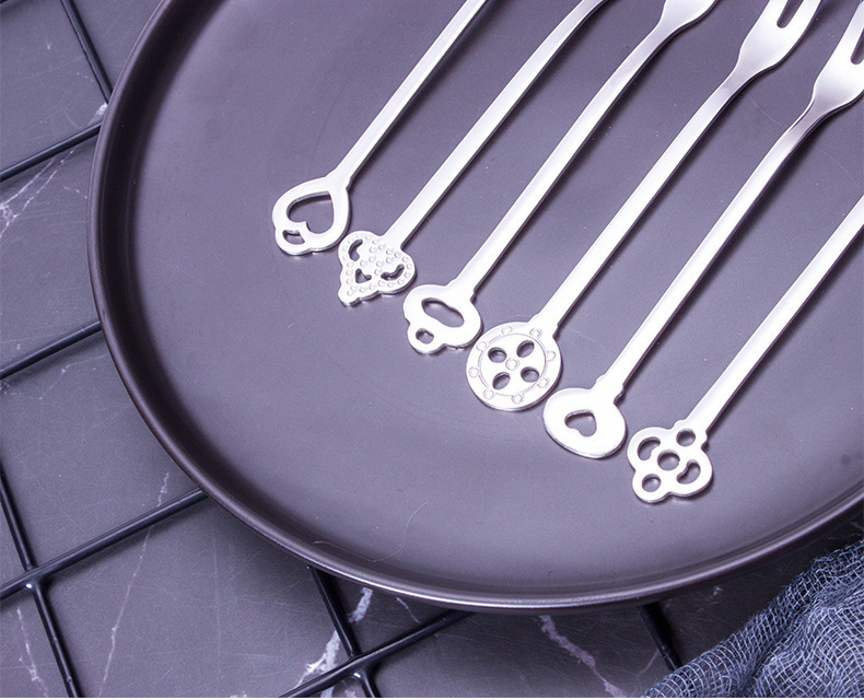 304不锈钢水果叉 创意甜品叉二齿水果签 礼品批发跨境供应 月饼叉详情12