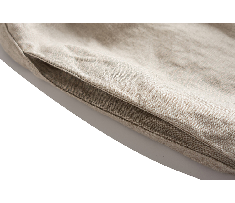 春夏新款法国亚麻阔腿裤九分休闲文艺宽松松紧腰抽绳女式麻裤#000详情10