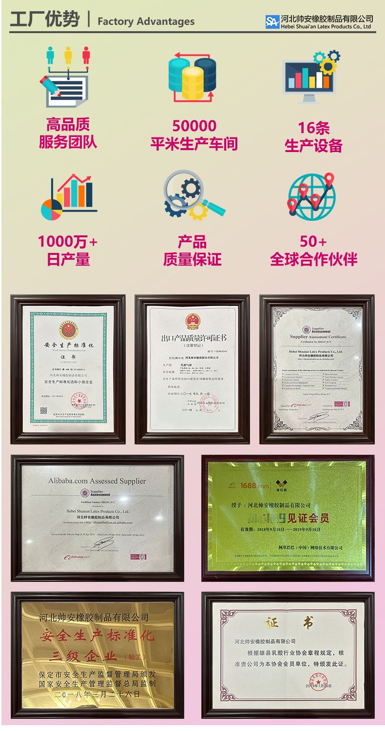 帅安气球10寸马卡龙气球糖果色七夕生日装饰婚庆婚房布置批发套装详情15