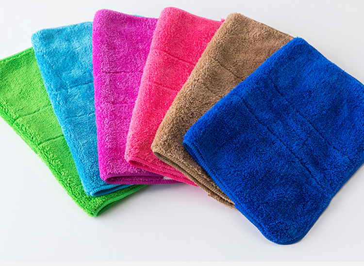 Factory direct sales of double-layer thickened coral fleece floor cleaning cloths, scouring pads, water-absorbing kitchen cleaning cloths, and dishwashing cloths pic 20
