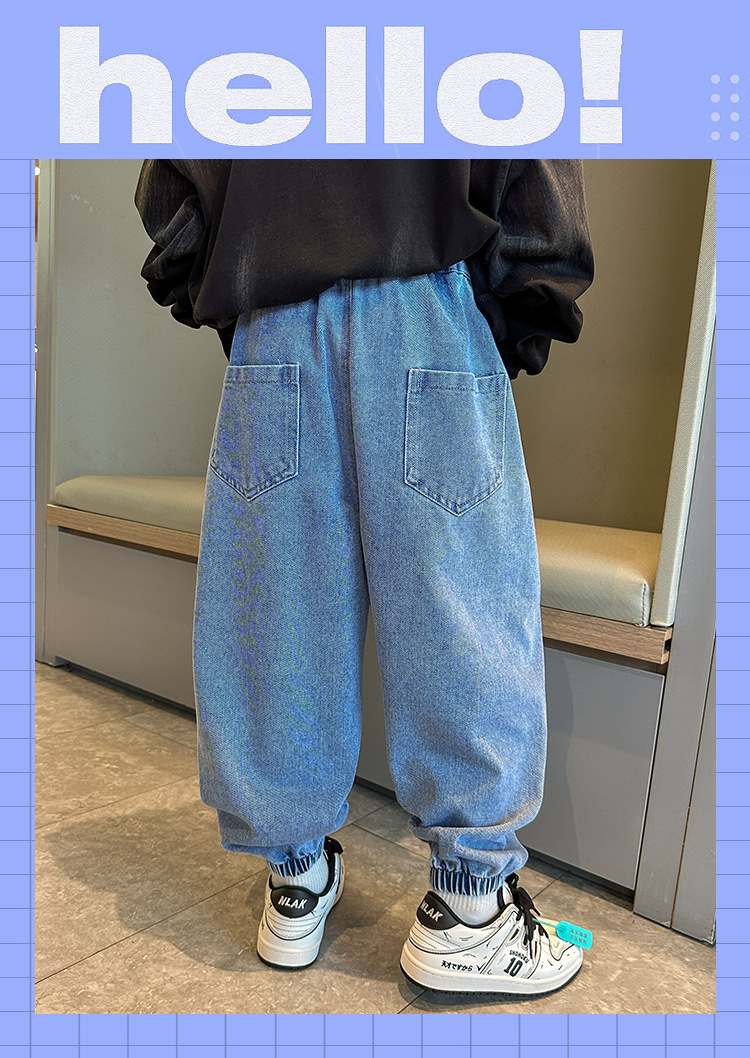 童装男童秋装裤子春秋款2023新款儿童牛仔裤秋季中大童休闲长裤潮详情2