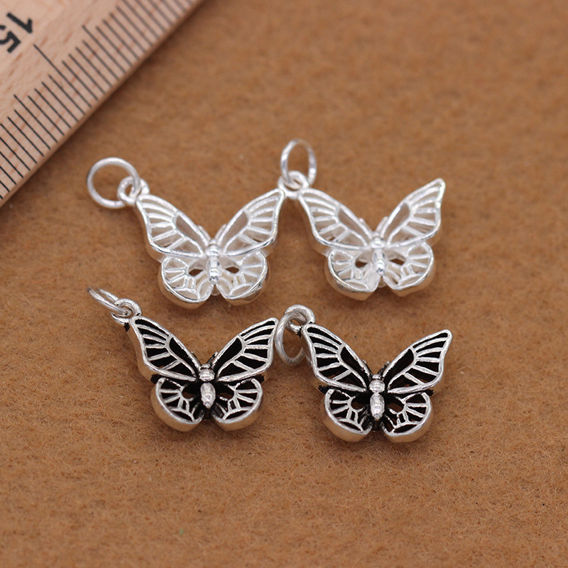 厂家直销925银银蝴蝶吊坠饰品配件创意Diy蝴蝶吊坠配件批发详情12