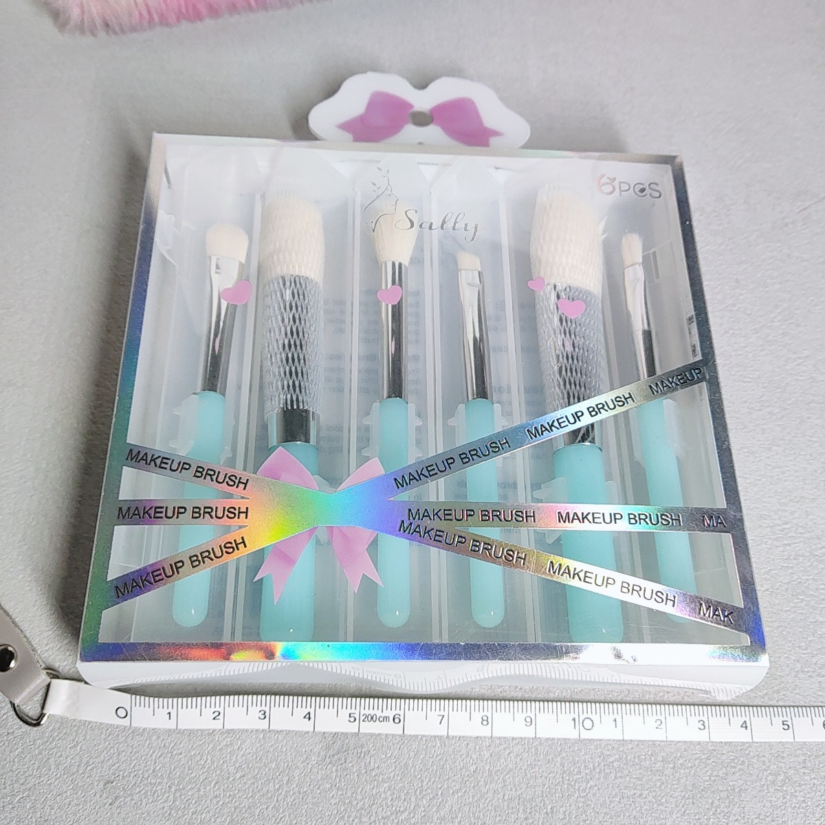 新品现货款水晶杆套刷PVC盒装6合一便携式收纳桶仿羊毛化妆刷批发详情17