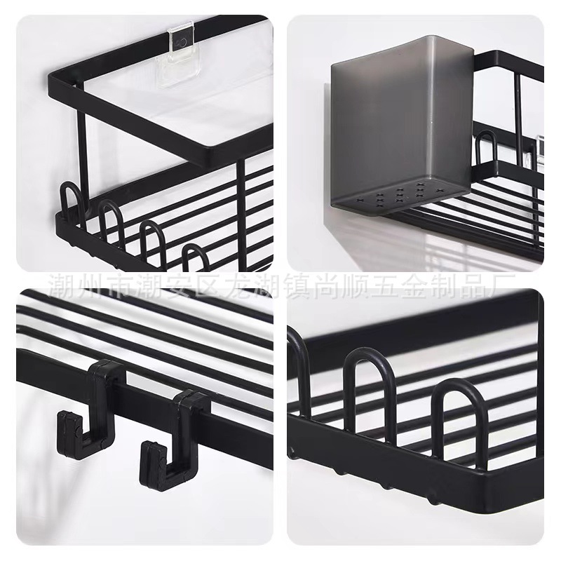 跨境新款浴室三角置物架卫生间免打孔转角置物架淋浴房墙角收纳架详情4