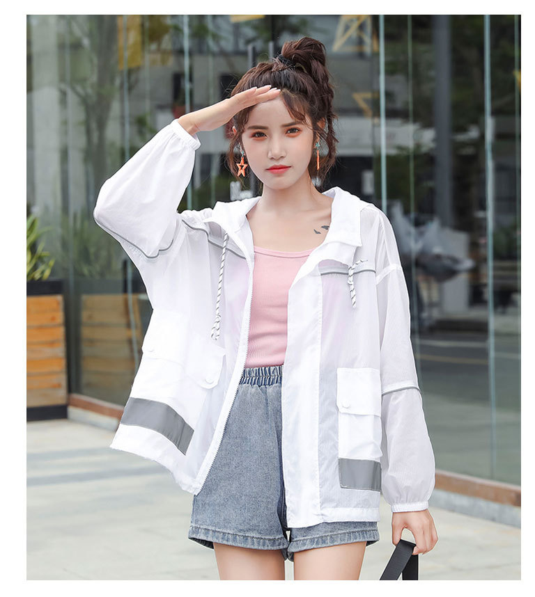防晒衣服女生夏装2021新款初中高中学生韩版宽松百搭长袖薄款外套详情13