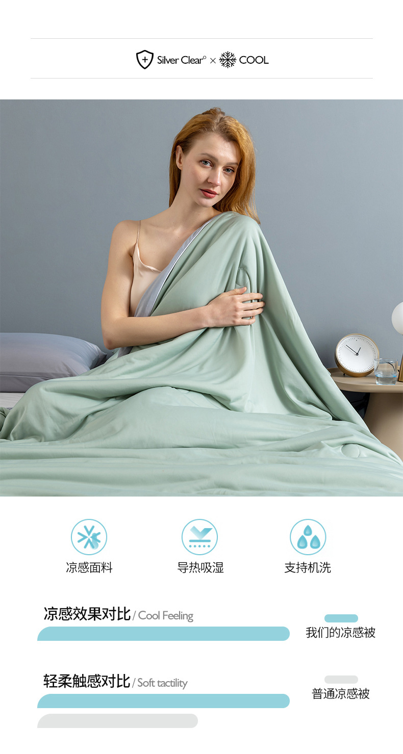 A类凉感丝夏被冰淇淋空调被抑菌夏凉被机洗被芯纯色薄款丝滑详情8