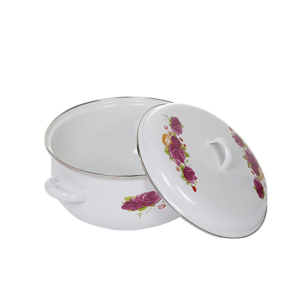 Factory direct sales of five-piece enamel cookware set, soup pot set, double-ear enamel pot lid pic 6