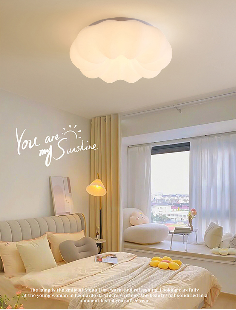Nube influenciador techo lámpara estilo crema moderno cálido chicos niñas niños luz de habitación luz de dormitorio calabaza luz de red pic 23