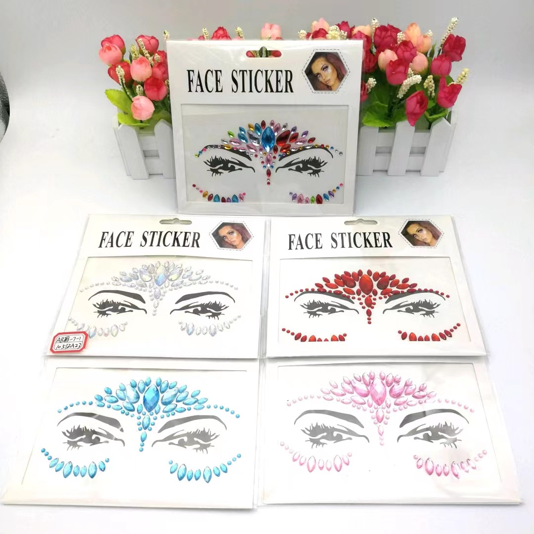 New face stickers, eye stickers, diamond makeup balls, Halloween decorative stickers, diamond eyebrow stickers, personalized stage makeup stickers pic 7