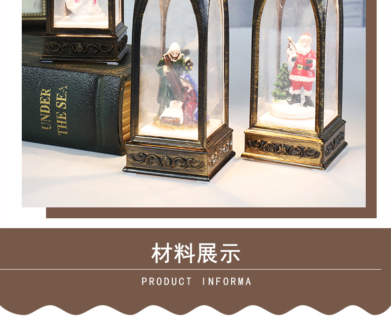 跨境新款圣诞节装饰拱形风灯发光圣诞微景观小夜灯创意圣诞礼物详情11
