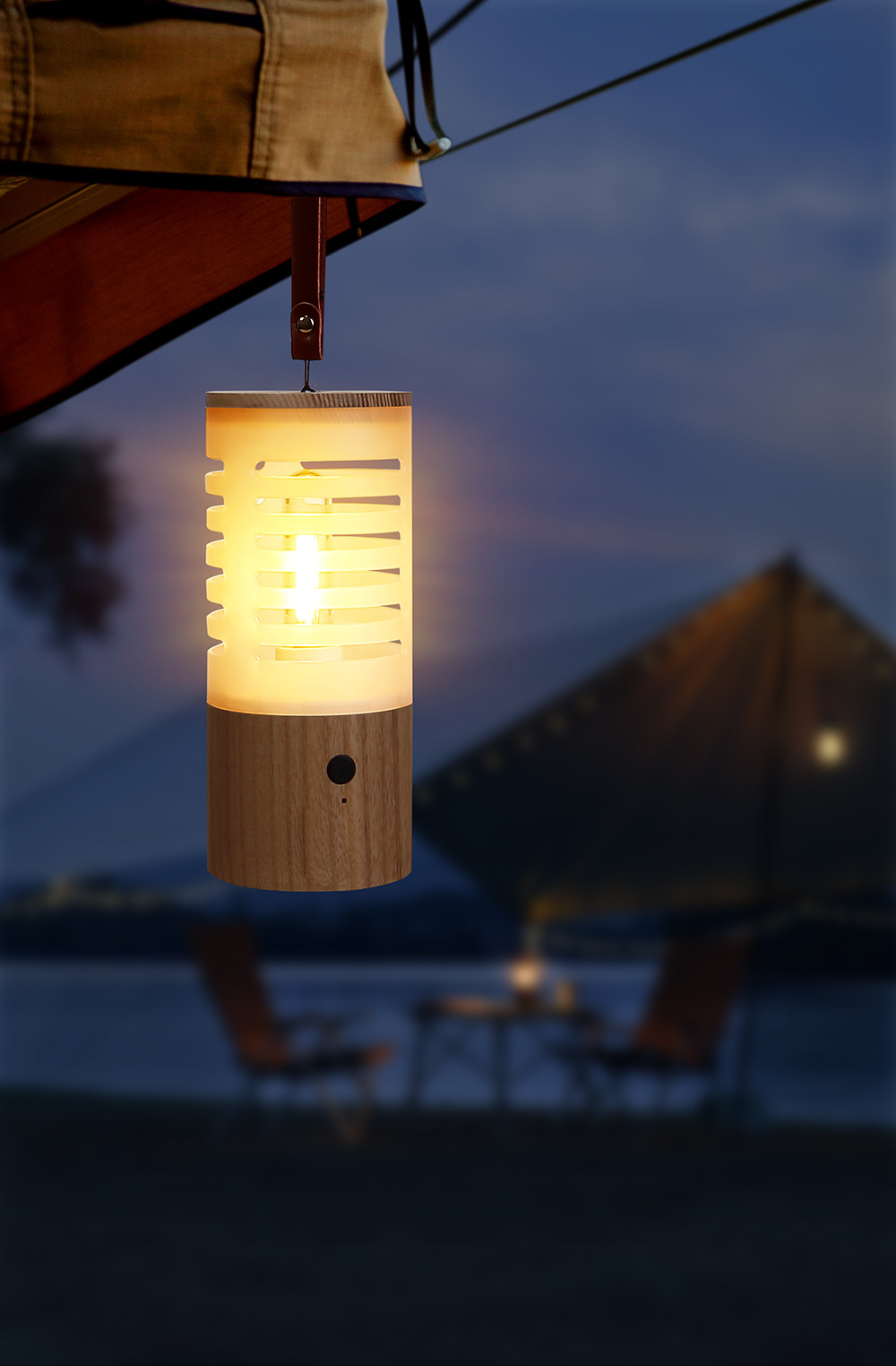 Great outdoor night light atmosphere warm light illumination tent portable cross-border foreign trade solid wood campsite camping light pic 6