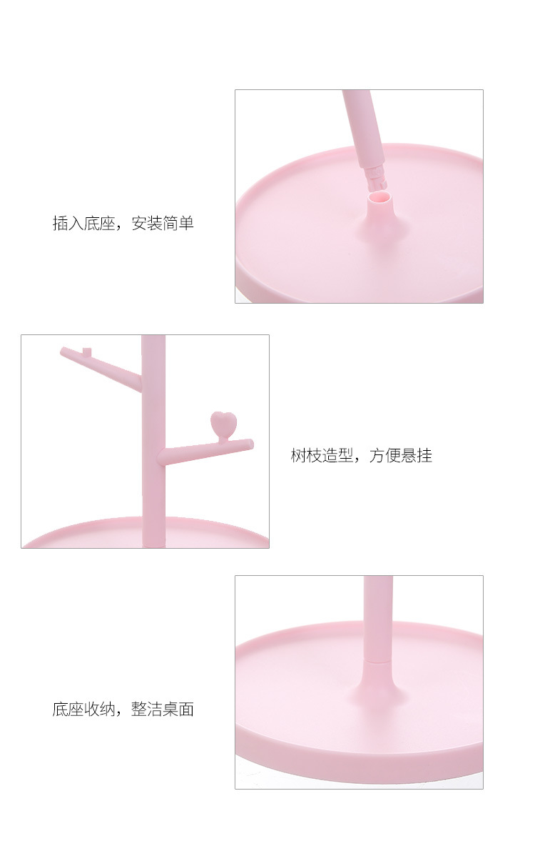 猫耳梳妆镜 高清台式旋转化妆镜子女生梳妆台创意简约美容公主镜详情52