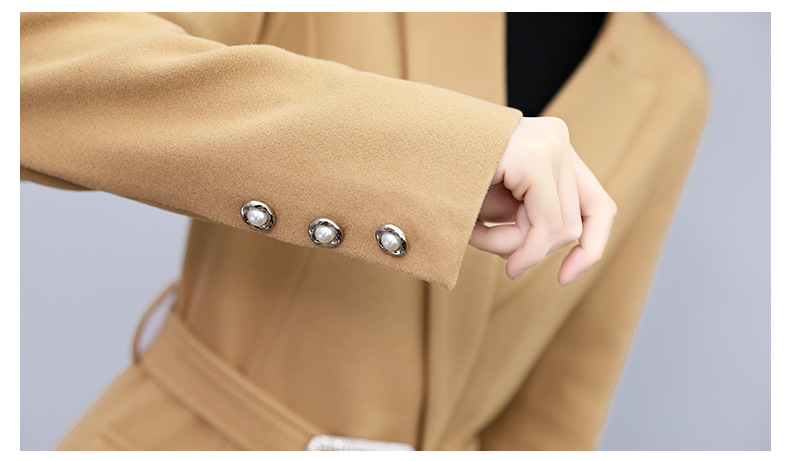 High-end woolen coat for women, mid-length, 2021 autumn/winter new style, fashionable and elegant, a slimming and form-fitting woolen coat for socialite pic 40