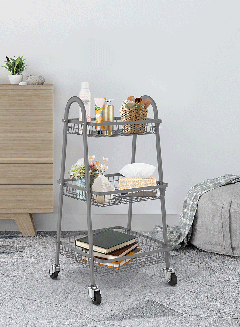 Kitchen, living room, three-story trolley, bathroom, bedroom, storage rack for miscellaneous items, floor-standing storage rack, storage and storage trolley 2 pic 17