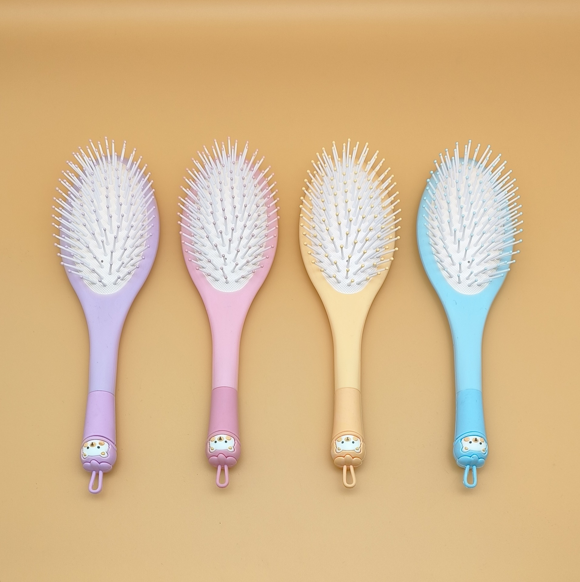 新款女生专用可爱卡通硅胶软头大方头气垫梳 蓬松造型气囊梳圆滚排骨梳 烧烤刷款式梳子详情16