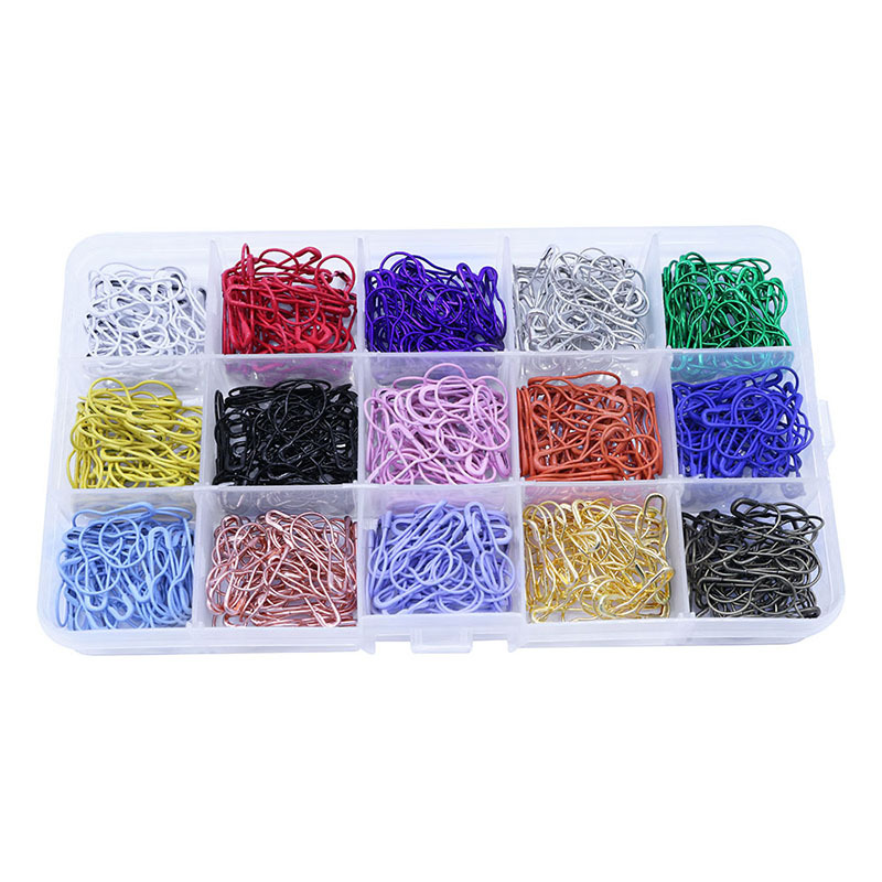 15色450枚透明盒装葫芦别针套装 服装吊牌彩色安全别针工厂批发详情5