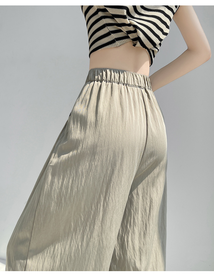 冰丝山本休闲裤女2024夏季新款高腰宽松直筒防晒垂感日系阔腿裤潮详情61