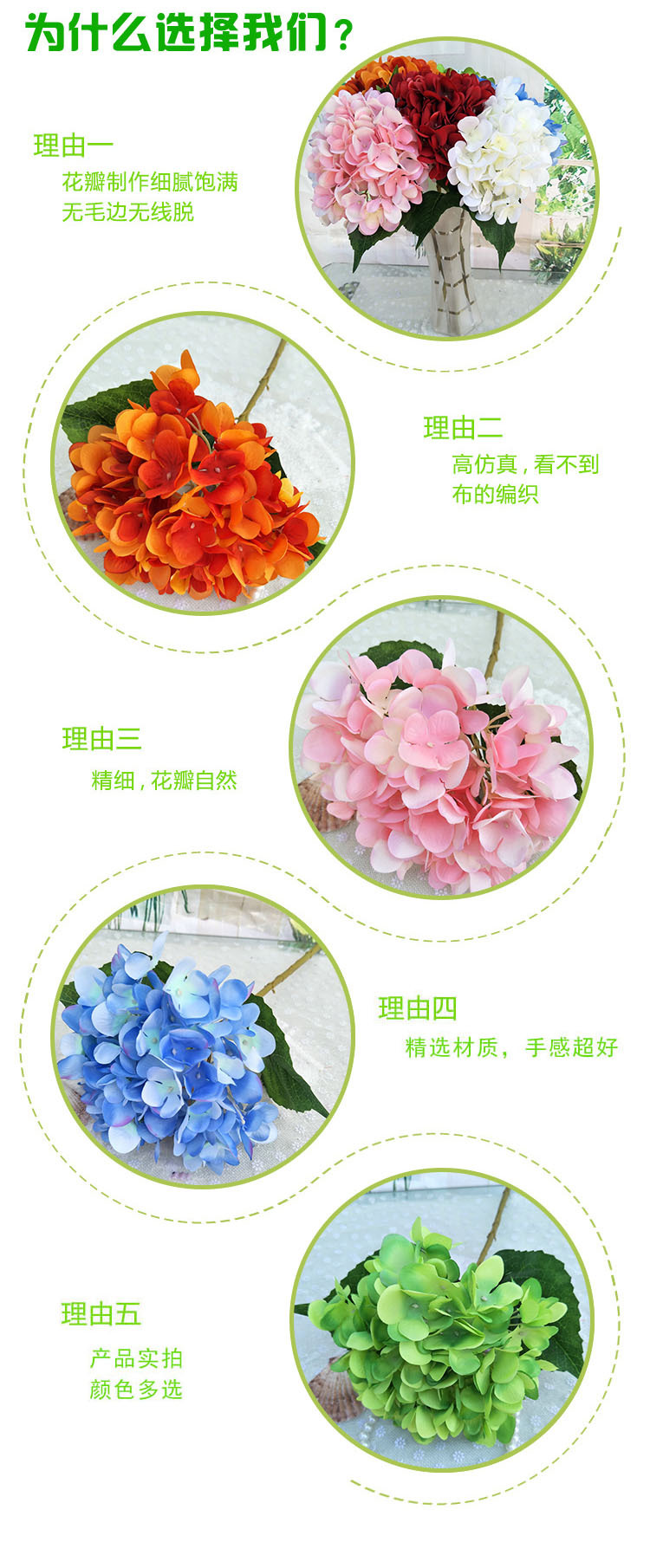家居装饰碎瓣单只仿真绣球花 婚庆用品摆件假花 室内造景装饰绿植详情158