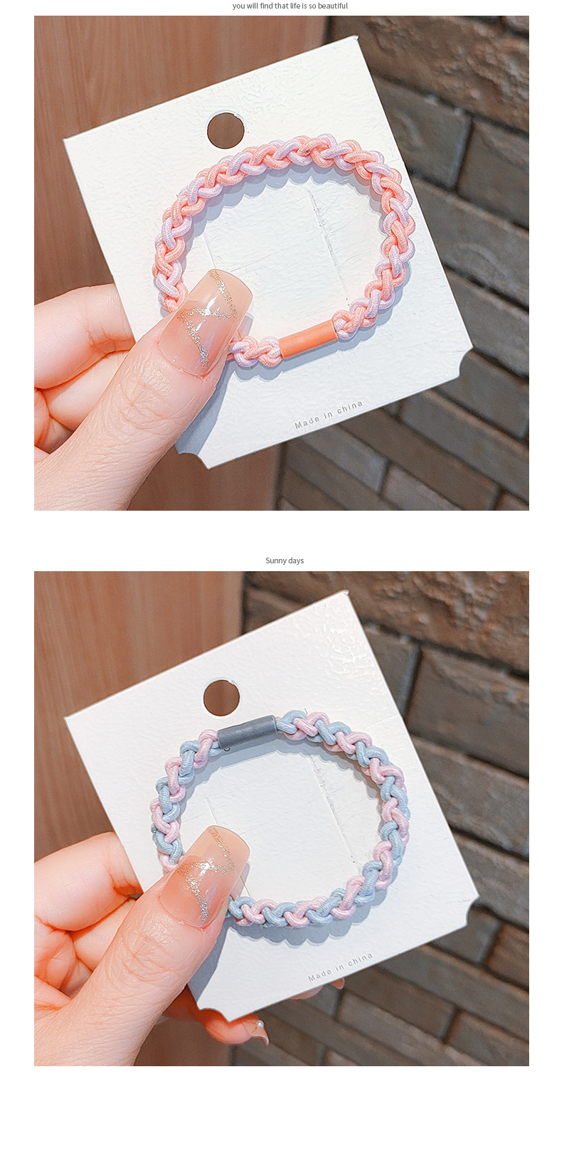 Simple and fresh cartoon hair tie, cute ponytail hair tie for girls, high elasticity and durable leather band hair band pic 5